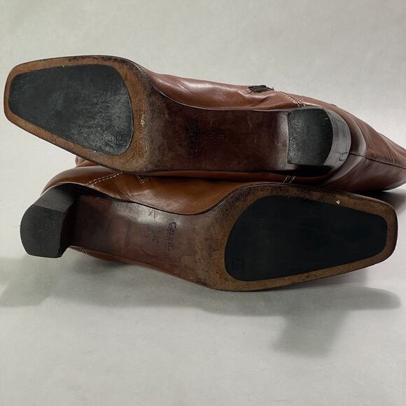 Cole Haan Boots Womens 10 B 10B Country Italy Ankle Bootie Heels Brown Leather - Picture 7 of 10